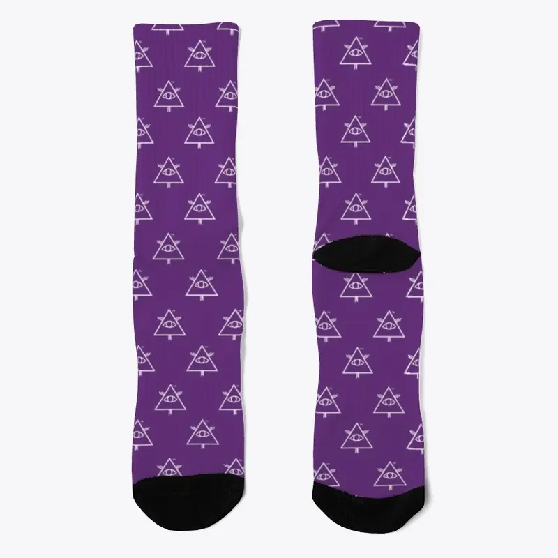 PURPLE PATTERN PRINT SOCKS